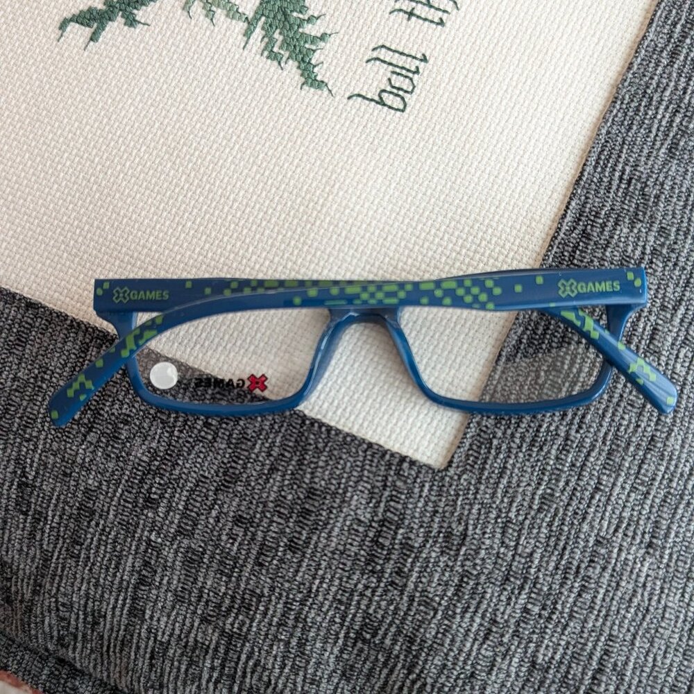 X GAMES JUMP OFF 470 BLUE SILVER ESPN FRAMES EYEGLASSES 46 15 130 KIDS